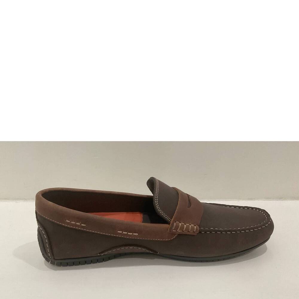 NEW MARTIN DINGMAN men's bermuda waxed nubuck penny loafer in bark